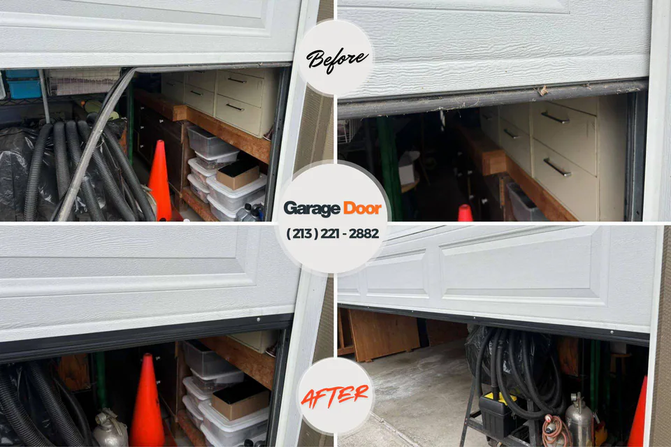 Before and after: garage door repair Louisville, OH
